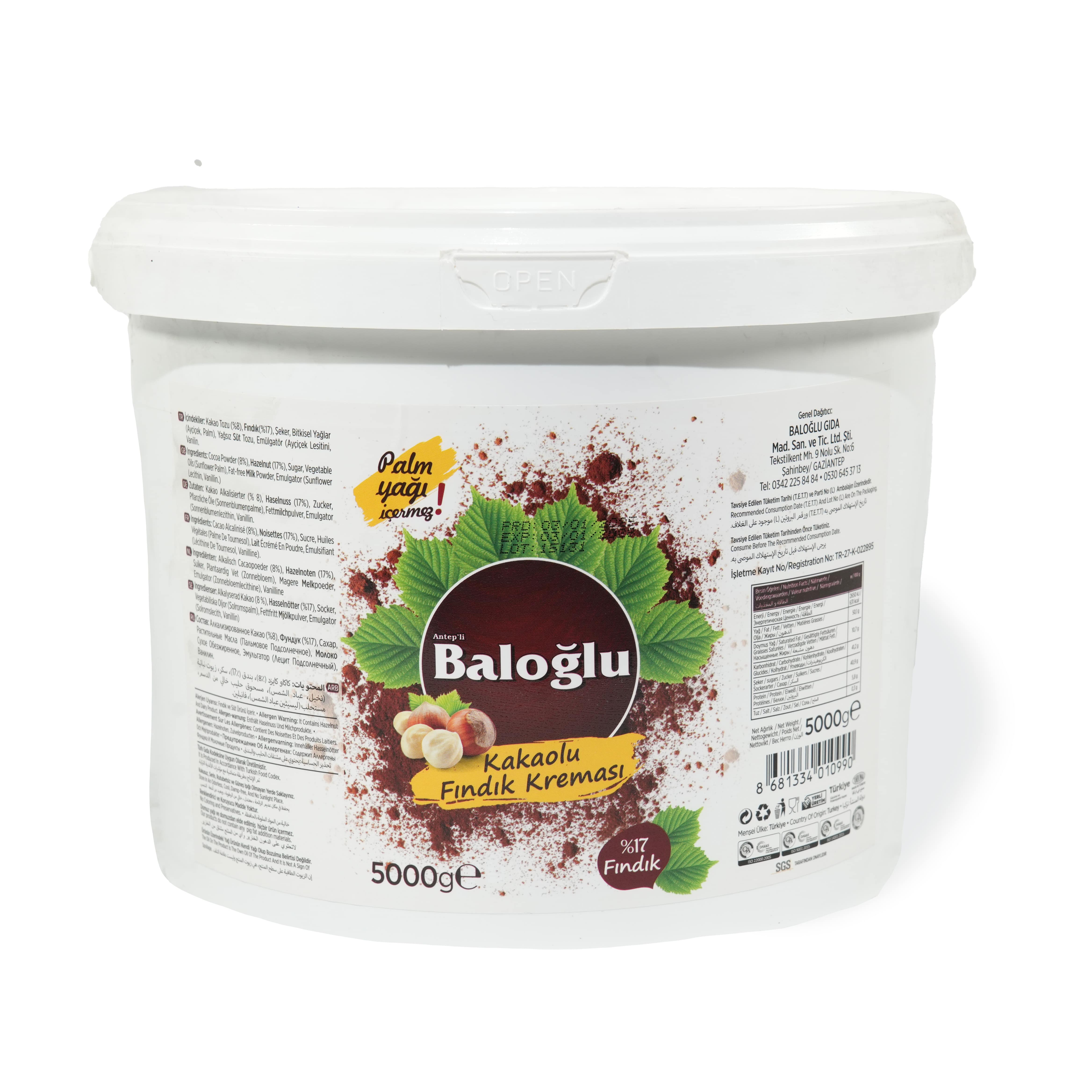 Kakaolu Fındık Kreması - (5KG)